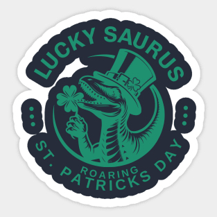 Lucky saurus. Roaring. Sticker